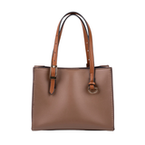 Brown Handbag with Dual Magnetic Closures