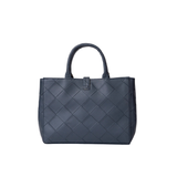 Navy Textured Tote Bag with Shoulder Chain