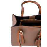 Brown Handbag with Dual Magnetic Closures